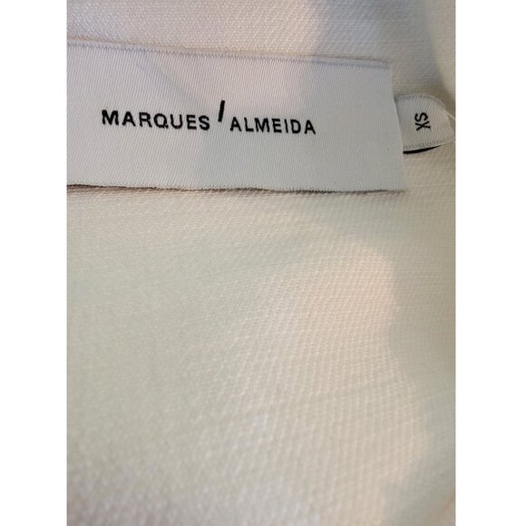 Marques ' Almeida White Denim Tunic / Mini Dress with Frayed Trim Womens Size XS - Picture 4 of 6